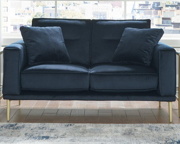 Macleary Loveseat 8900835 Navy Contemporary Stationary Upholstery By AFI - sofafair.com
