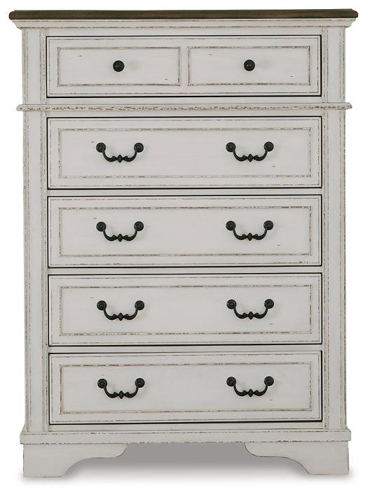 Brollyn Chest of Drawers B773-46 White Traditional Master Bed Cases By Ashley - sofafair.com