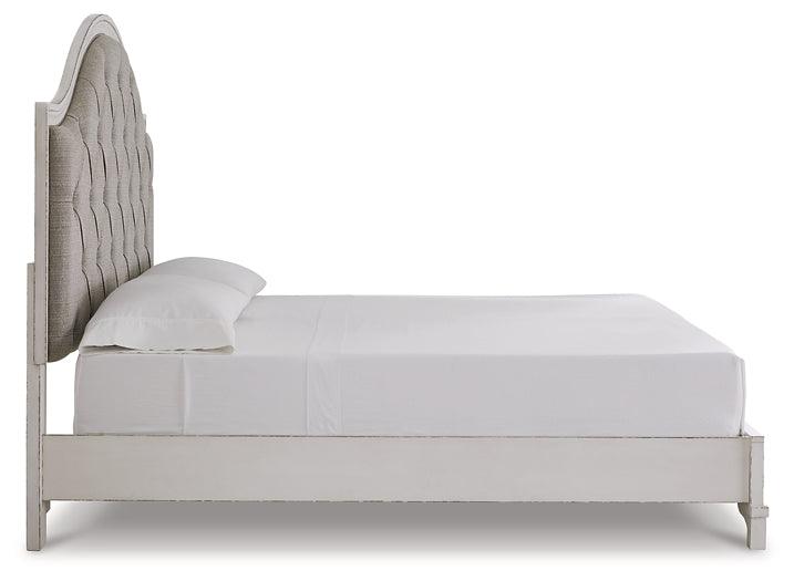 Brollyn King Upholstered Panel Bed B773B4 White Traditional Master Beds By Ashley - sofafair.com