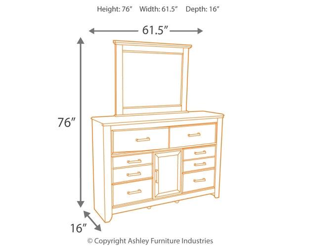 B251B1 Brown/Beige Casual Juararo Dresser and Mirror By Ashley - sofafair.com