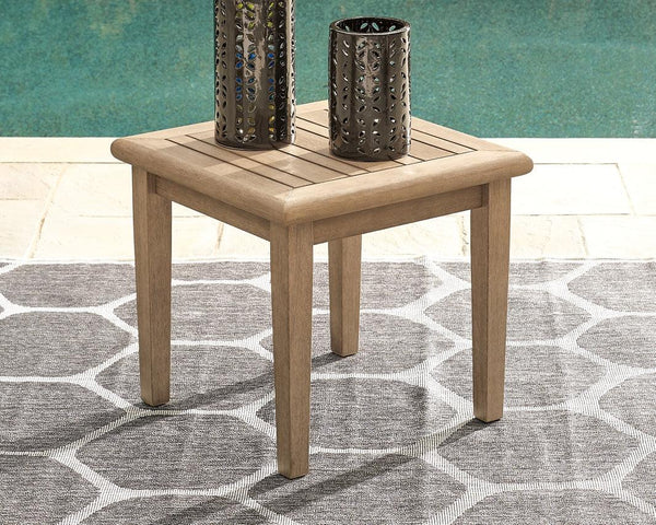 Gerianne End Table P805-702 Brown/Beige Contemporary Outdoor End Table By Ashley - sofafair.com