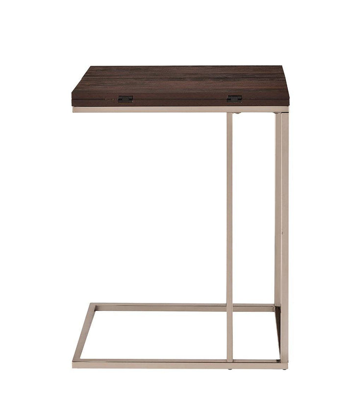 Contemporary chocolate chrome and chestnut snack table 902932 Chestnut accent table By coaster - sofafair.com