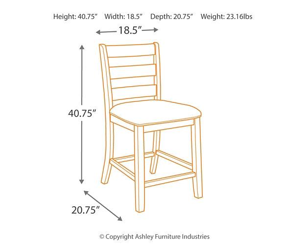 Rokane Counter Height Bar Stool D397-124 Brown/Beige Casual Barstool By Ashley - sofafair.com