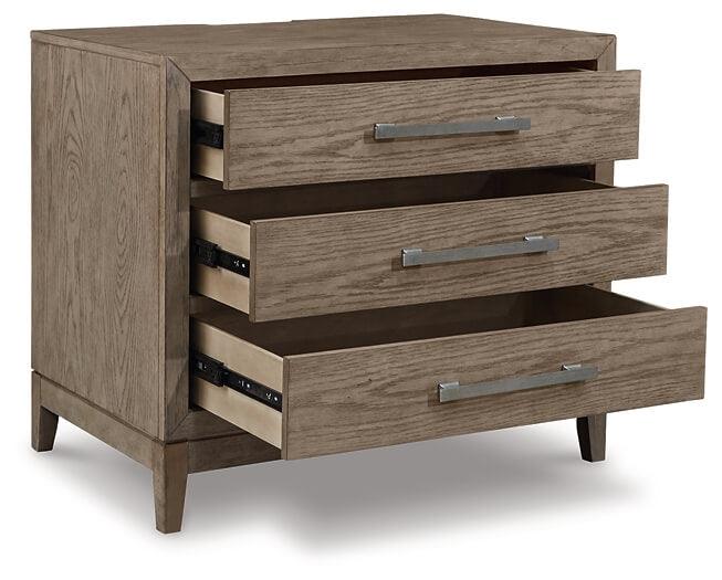 B983-93 Black/Gray Contemporary Chrestner Nightstand By AFI - sofafair.com