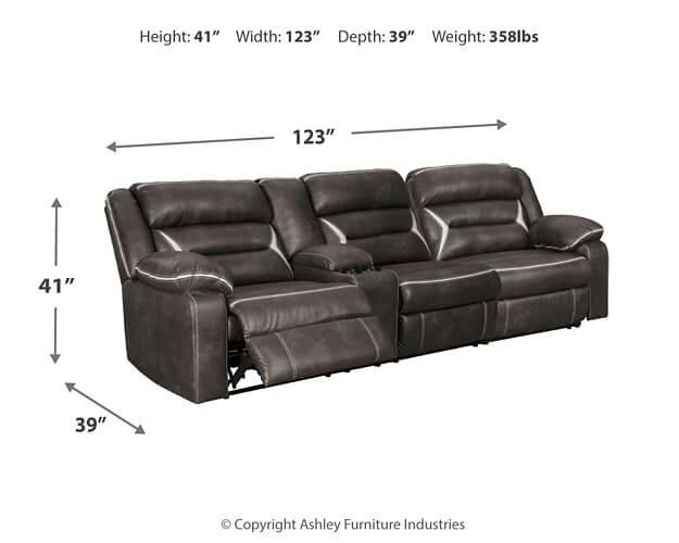 Kincord 2-Piece Power Reclining Sectional 13104S2 Black/Gray Contemporary Motion Sectionals By AFI - sofafair.com