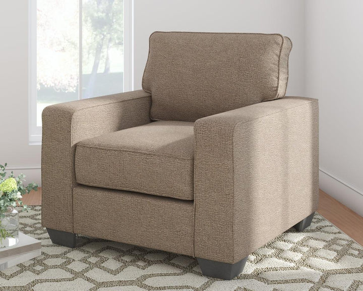 Greaves Chair 5510520 Brown/Beige Contemporary Stationary Upholstery By Ashley - sofafair.com