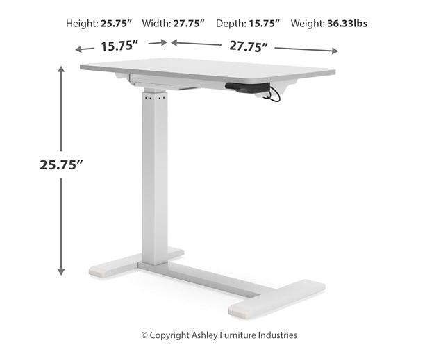 Lynxtyn Adjustable Height Home Office Side Desk H400-212 White Contemporary Desks By Ashley - sofafair.com