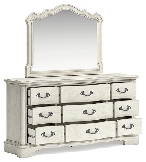 B980B1 White Traditional Arlendyne Dresser and Mirror By AFI - sofafair.com