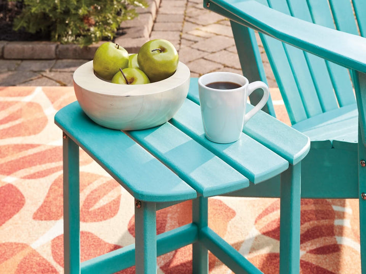 Sundown Treasure Adirondack Chair with End Table P012P1 Blue Contemporary Outdoor Package By Ashley - sofafair.com