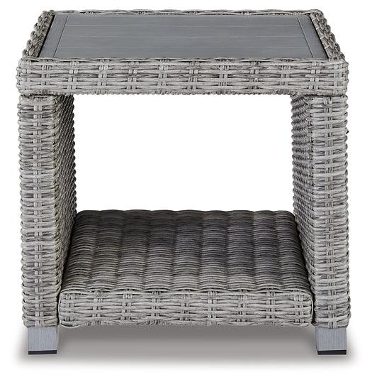 P439-702 Black/Gray Casual Naples Beach Outdoor End Table By Ashley - sofafair.com