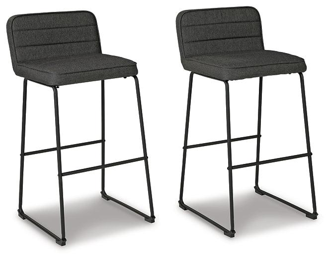 Nerison Bar Height Bar Stool (Set of 2) D225-230X2 Black/Gray Contemporary Barstool By Ashley - sofafair.com