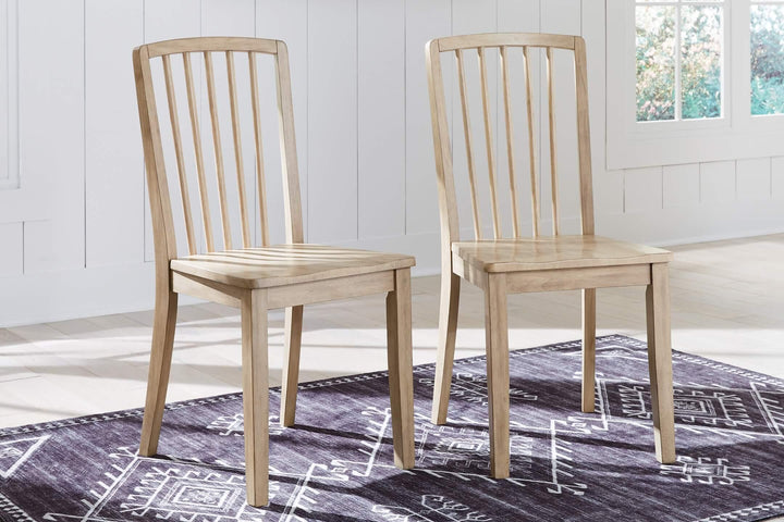 D511-01 Brown/Beige Casual Gleanville Dining Chair By Ashley - sofafair.com