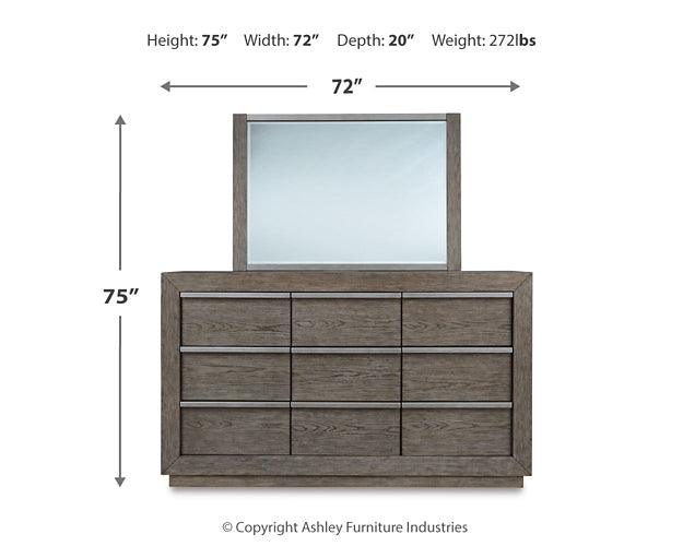 B970B1 Black/Gray Contemporary Anibecca Dresser and Mirror By Ashley - sofafair.com