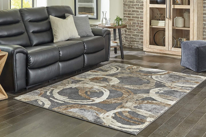 Faelyn 7'10" x 9'10" Rug R405181 Black/Gray Contemporary Rug Large By Ashley - sofafair.com