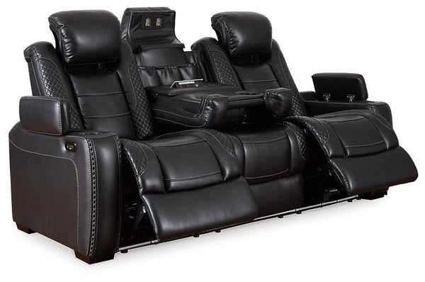 Party Time Reclining Sofa and Loveseat 37003U1 Black/Gray Contemporary Motion Upholstery Package By Ashley - sofafair.com