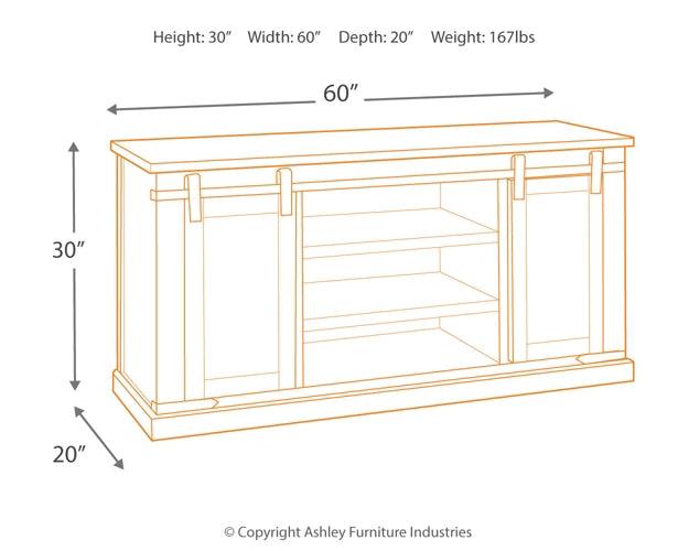 W562-48 Brown/Beige Casual Budmore 60" TV Stand By Ashley - sofafair.com