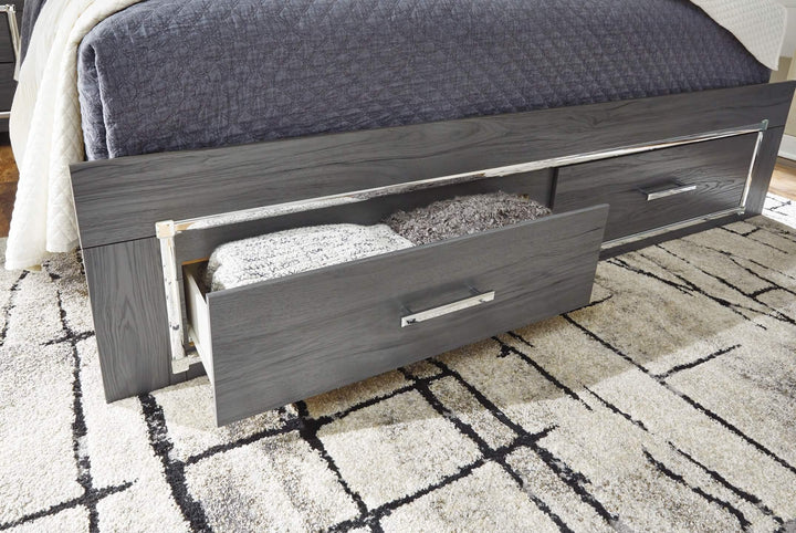 Lodanna Queen Panel Bed with 2 Storage Drawers B214B3 Black/Gray Contemporary Master Beds By Ashley - sofafair.com