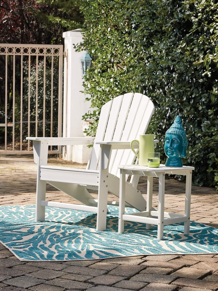 Sundown Treasure Adirondack Chair with End Table P011P1 White Contemporary Outdoor Package By Ashley - sofafair.com