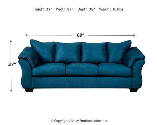 Darcy Sofa and Loveseat 75007U1 Blue Contemporary Stationary Upholstery Package By Ashley - sofafair.com