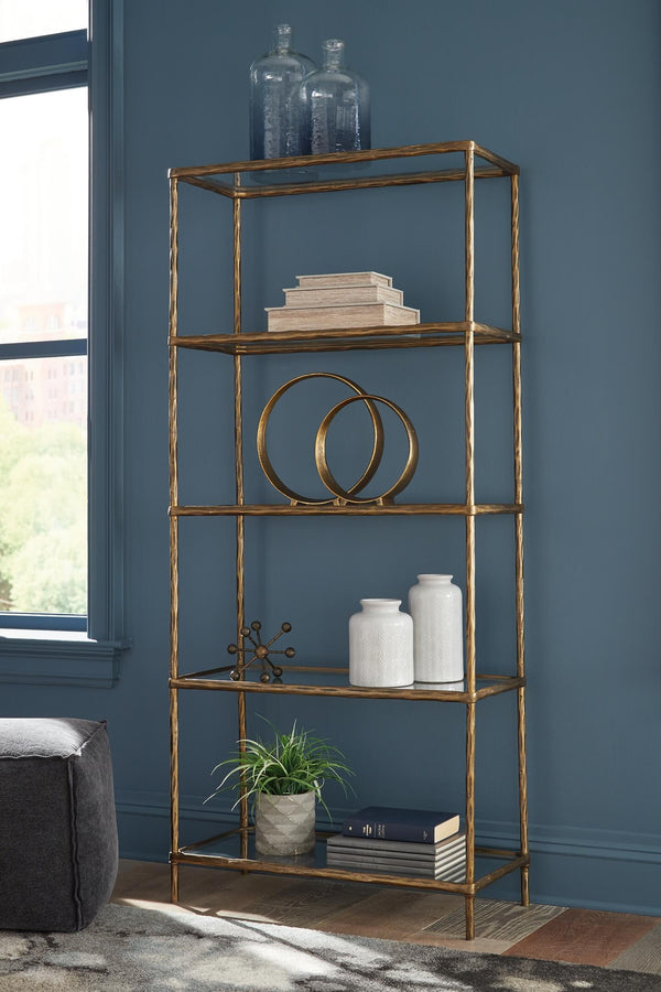 Ryandale Bookcase A4000441 Metallic Casual Multi-Room Storage By AFI - sofafair.com