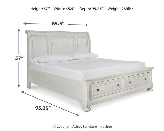 Robbinsdale Queen Sleigh Bed with Storage B742B3 White Casual Master Beds By Ashley - sofafair.com