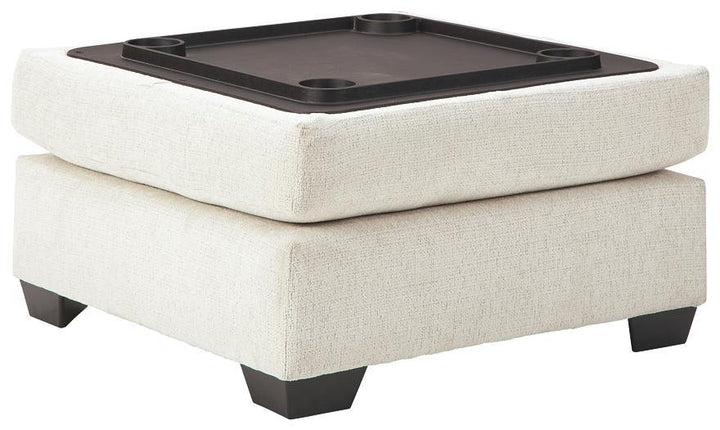 Cambri Ottoman With Storage 9280111 Snow Contemporary Stationary Upholstery By AFI - sofafair.com