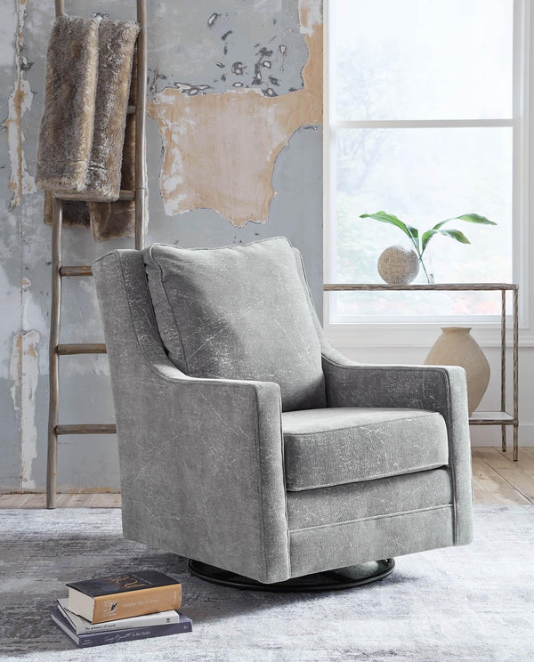 Kambria Swivel Glider Accent Chair A3000205 Black/Gray Contemporary Stationary Upholstery Accents By AFI - sofafair.com
