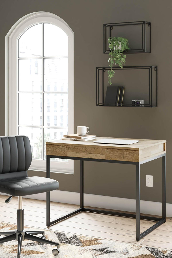 Gerdanet 36" Home Office Desk H320-13 Black/Gray Casual Desks By Ashley - sofafair.com
