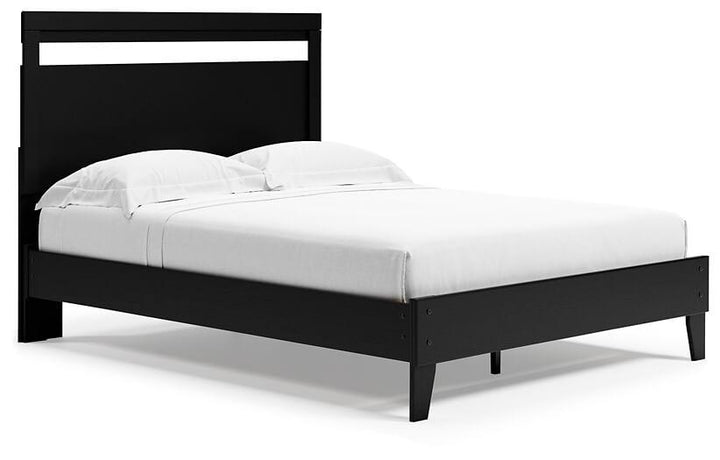 Finch Queen Panel Platform Bed EB3392B2 Black/Gray Casual Master Beds By AFI - sofafair.com