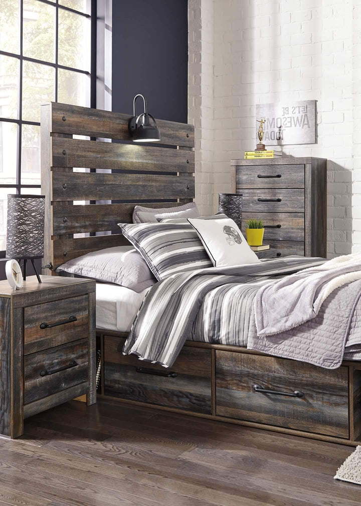 Drystan Full Panel Bed with 2 Storage Drawers B211B9 Black/Gray Casual Youth Beds By Ashley - sofafair.com