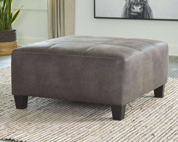 Navi Oversized Accent Ottoman 9400208 Smoke Contemporary Stationary Upholstery By AFI - sofafair.com