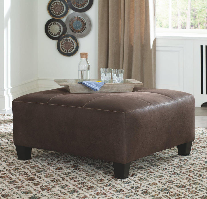 Navi Oversized Accent Ottoman 9400308 Chestnut Contemporary Stationary Upholstery By AFI - sofafair.com