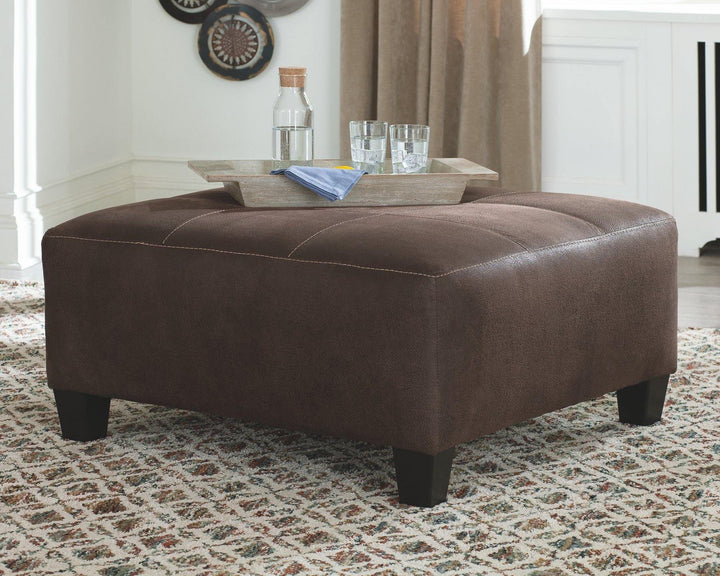 Navi Oversized Accent Ottoman 9400308 Chestnut Contemporary Stationary Upholstery By AFI - sofafair.com