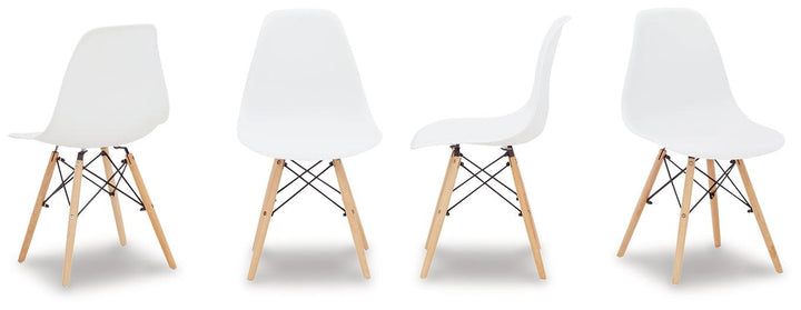 D200-02X4 White Contemporary Jaspeni Dining Chair (Set of 4) By Ashley - sofafair.com