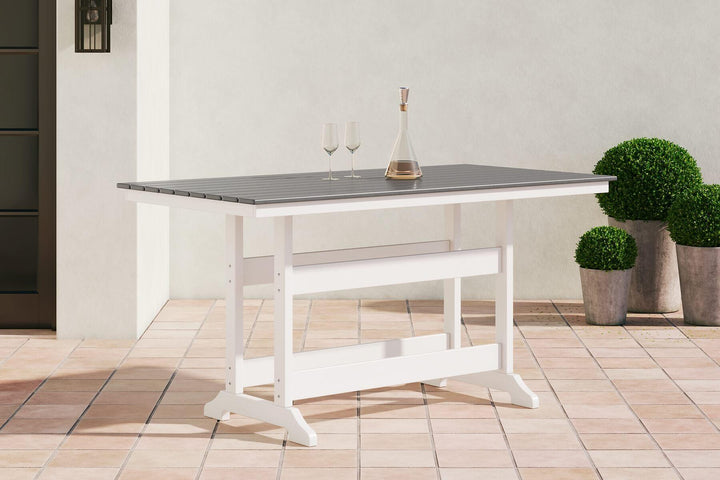 Transville Outdoor Counter Height Dining Table P210-642 White Casual Outdoor Counter Table By Ashley - sofafair.com