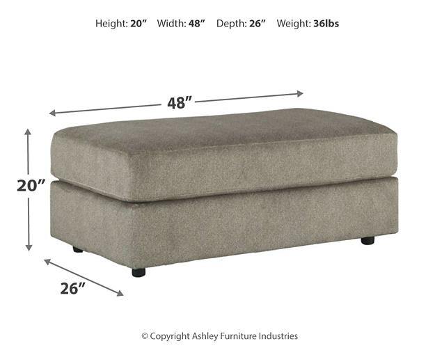 Soletren Oversized Ottoman 9510308 Ash Contemporary Stationary Upholstery By AFI - sofafair.com