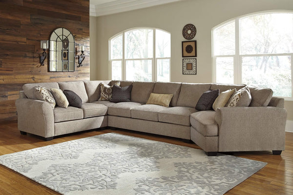 Pantomine 4-Piece Sectional with Cuddler 39122S9 Brown/Beige Contemporary Stationary Sectionals By AFI - sofafair.com