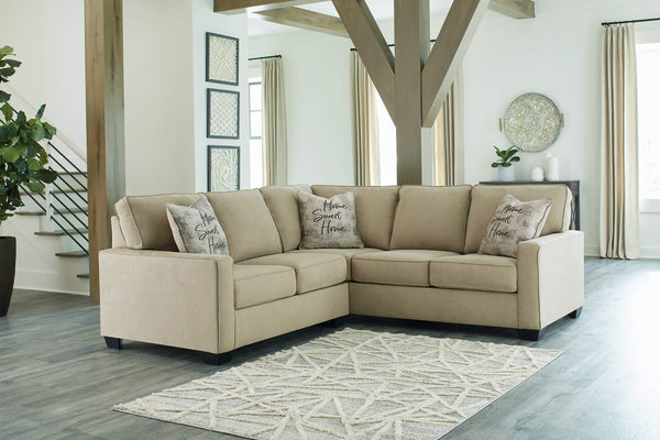 Lucina 2-Piece Sectional 59006S2 Brown/Beige Casual Stationary Sectionals By AFI - sofafair.com