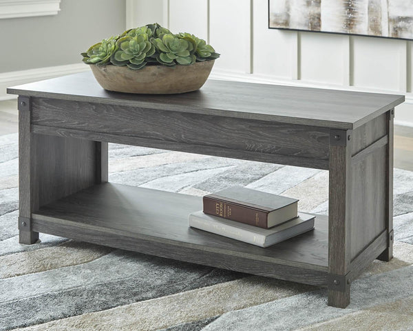 Freedan Lift-Top Coffee Table T175-9 Black/Gray Casual Cocktail Table Lift By Ashley - sofafair.com