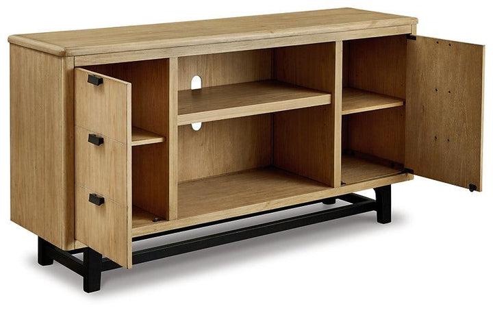 W761-68 Black/Gray Contemporary Freslowe Large TV Stand By Ashley - sofafair.com