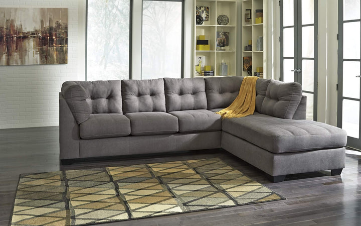 Maier 2-Piece Sectional with Chaise 45220S2 Black/Gray Contemporary Stationary Sectionals By Ashley - sofafair.com