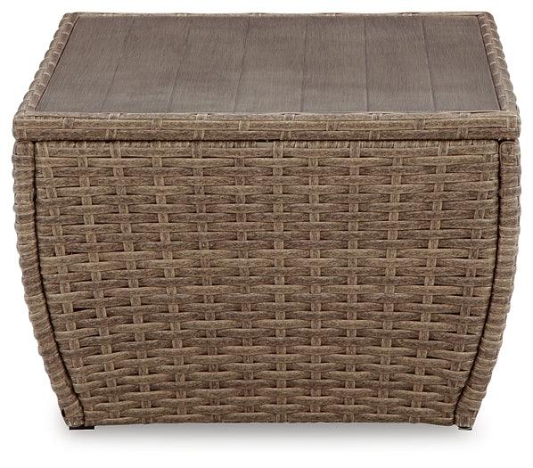 Sandy Bloom Outdoor Coffee Table P507-720 Brown/Beige Casual Outdoor Cocktail Table By Ashley - sofafair.com