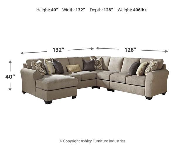 Pantomine 5-Piece Sectional with Chaise 39122S1 Brown/Beige Contemporary Stationary Sectionals By AFI - sofafair.com