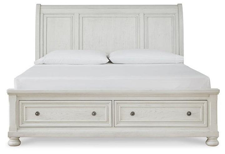 Robbinsdale Queen Sleigh Bed with Storage B742B3 White Casual Master Beds By Ashley - sofafair.com