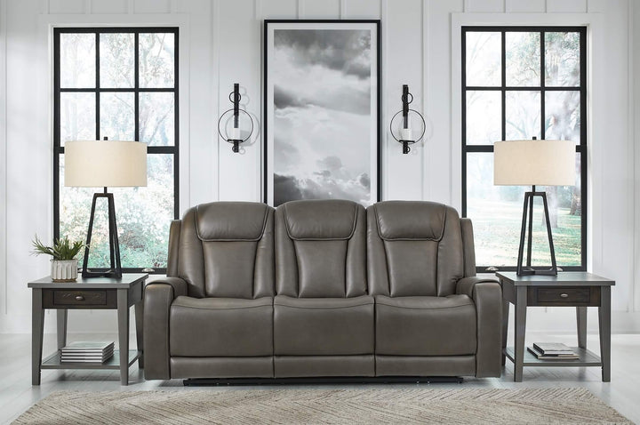 Card Player Power Reclining Sofa 1180815 Black/Gray Contemporary Motion Upholstery By Ashley - sofafair.com