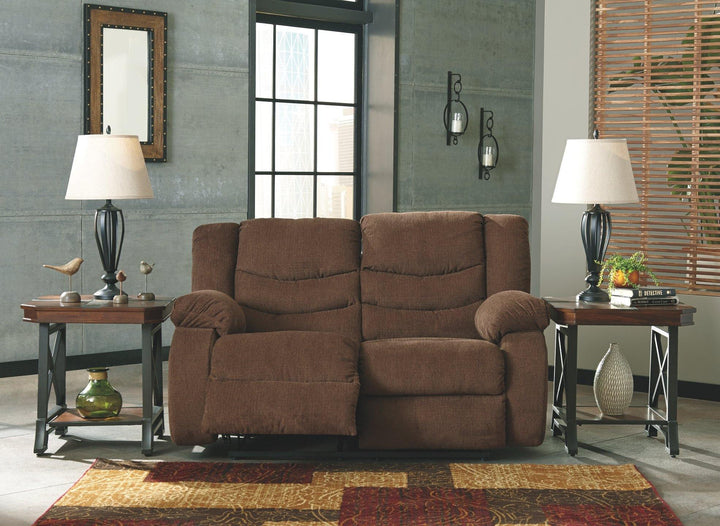 Tulen Reclining Loveseat 9860586 Chocolate Contemporary Motion Upholstery By AFI - sofafair.com