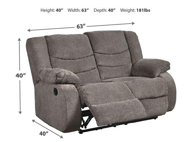 Tulen Reclining Loveseat 9860686 Gray Contemporary Motion Upholstery By AFI - sofafair.com