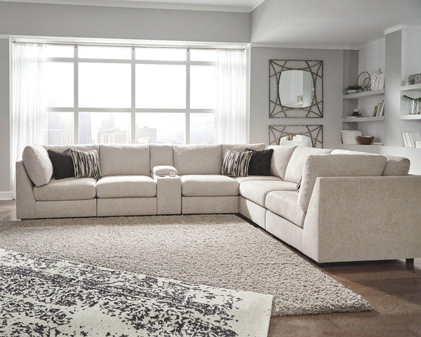 Kellway 7Piece Sectional 98707S5 Bisque Contemporary Stationary Sectionals By AFI - sofafair.com
