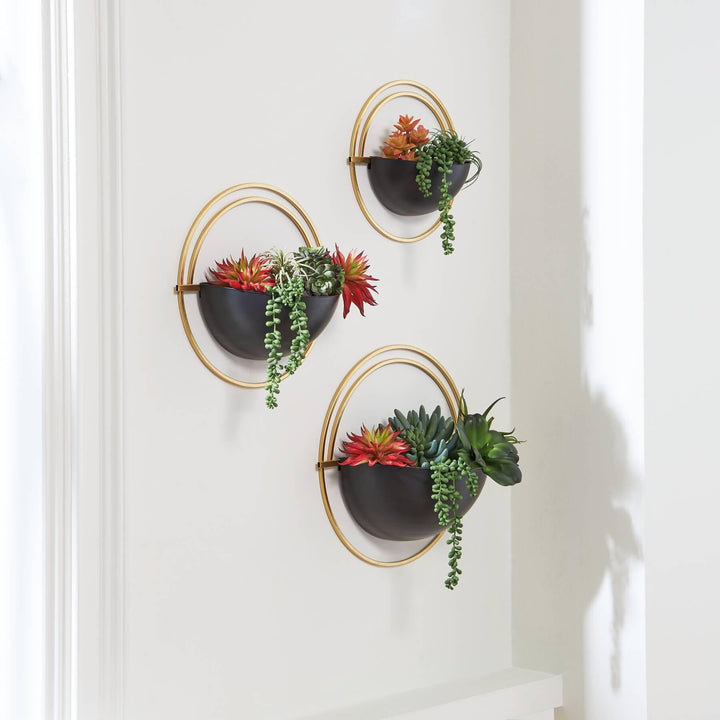 Tobins Wall Planter (Set of 3) A8010374 Yellow Contemporary Wall Art Sculptures By Ashley - sofafair.com