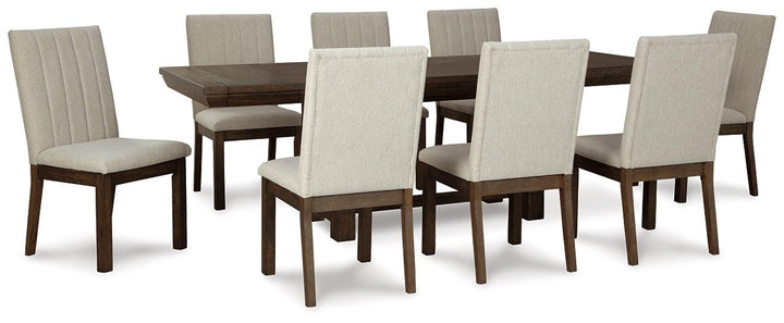 Dellbeck Dining Table and 8 Chairs D748D4 Brown/Beige Casual Dining Package By Ashley - sofafair.com